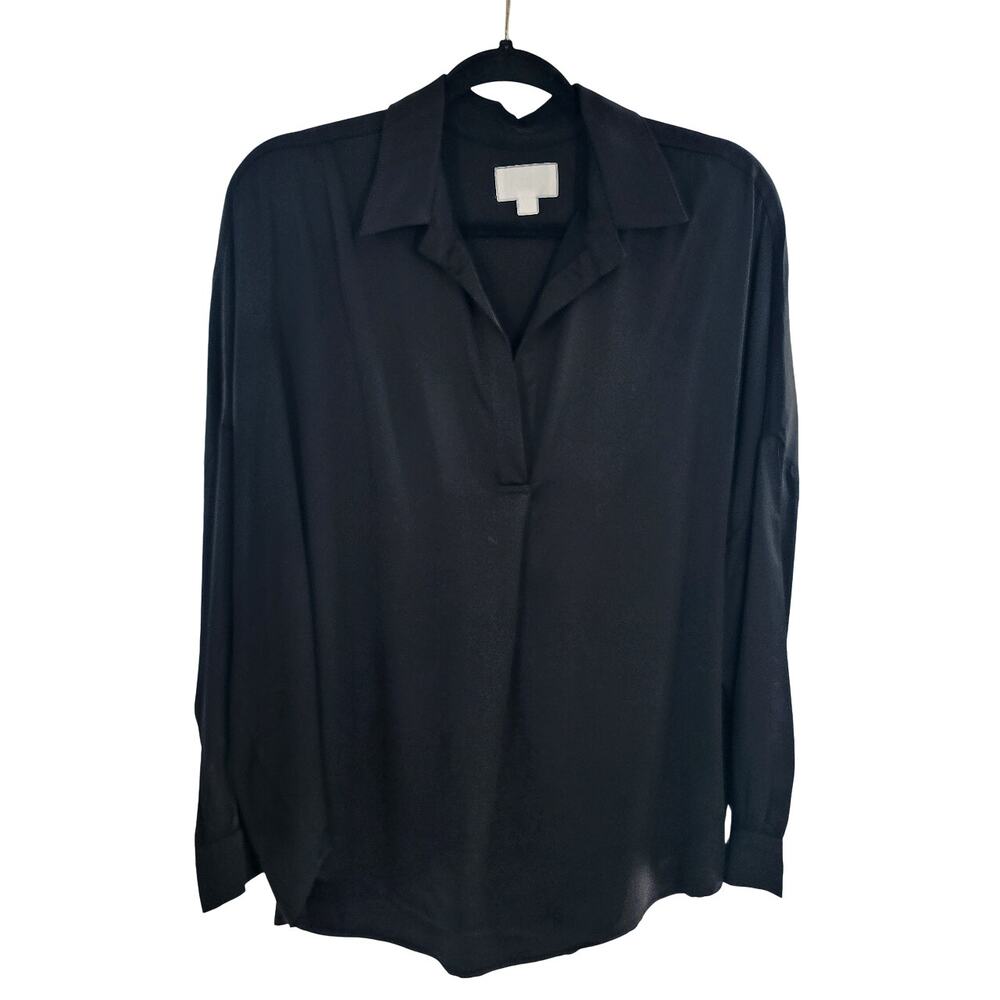 Every Women's Long Sleeve Blouse Top Pullover Shirt Black Size Medium